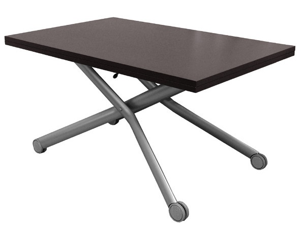 レバーを引いたら急激にあがることはない昇降テーブル